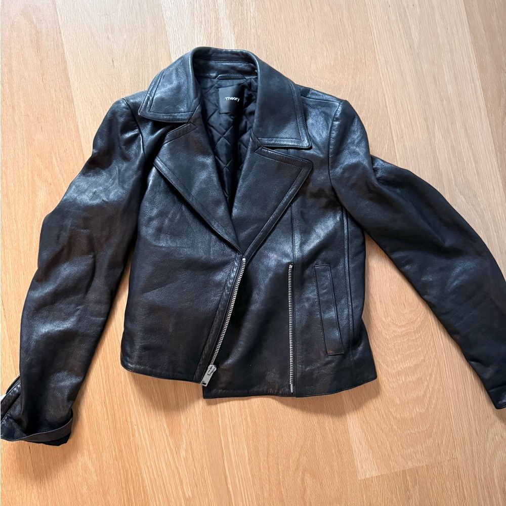 Theory Black Leather Women's Jacket